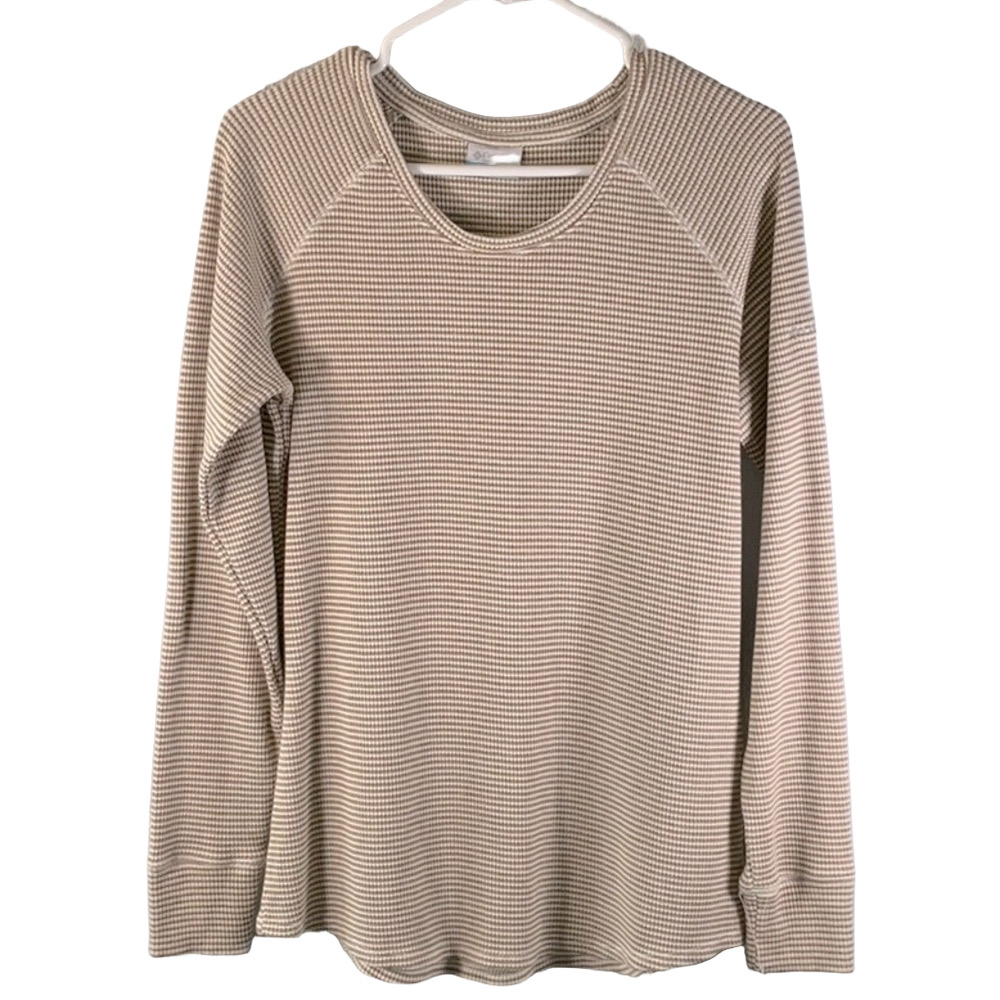 Columbia Cream & Tan Waffle Knit Top